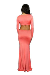 Kaamastra Pink Belly Baring Dress For Women