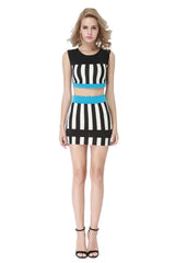 Kaamastra Striped 2 Piece Bodycon Dress
