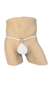Kaamastra Men Thin Steel Ring With The Temptation Thong White