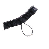 Kaamastra Lace & Pearl Crotchless Black G-String