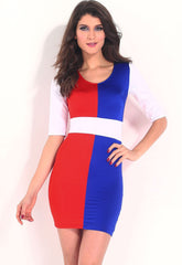 Kaamastra Stylish Sexy Multicolour Blocking Bodycon Dress