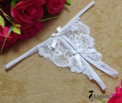 Kaamastra White Crotchless Thong