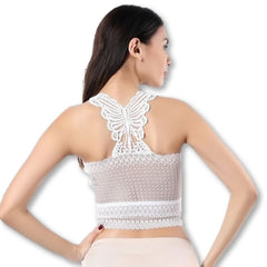 Kaamastra Women's White Y-White Crop Top Regular Fit Top Lingerie