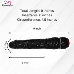 Measurement chart for a black cylindrical product with dimensions labeled.