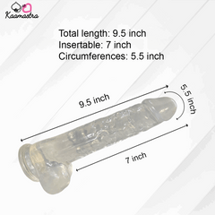 Kaamastra Big Suction Crystal Dildo for Women-Transperent