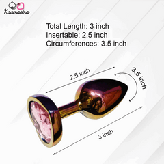 Kaamastra's Stainless Steel Small Jewel Heart-Shaped Butt Plug