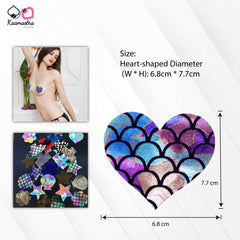 Kaamastra Multicolor Fish Skin Print Heart Shape Nipple Pasty