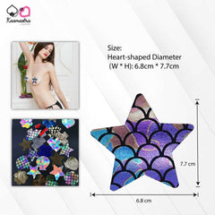 Kaamastra Multicolor Fish Skin Print Star Shape Nipple Pasty