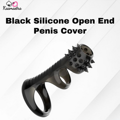 Black Silicone penis sleeve on Kaamastra