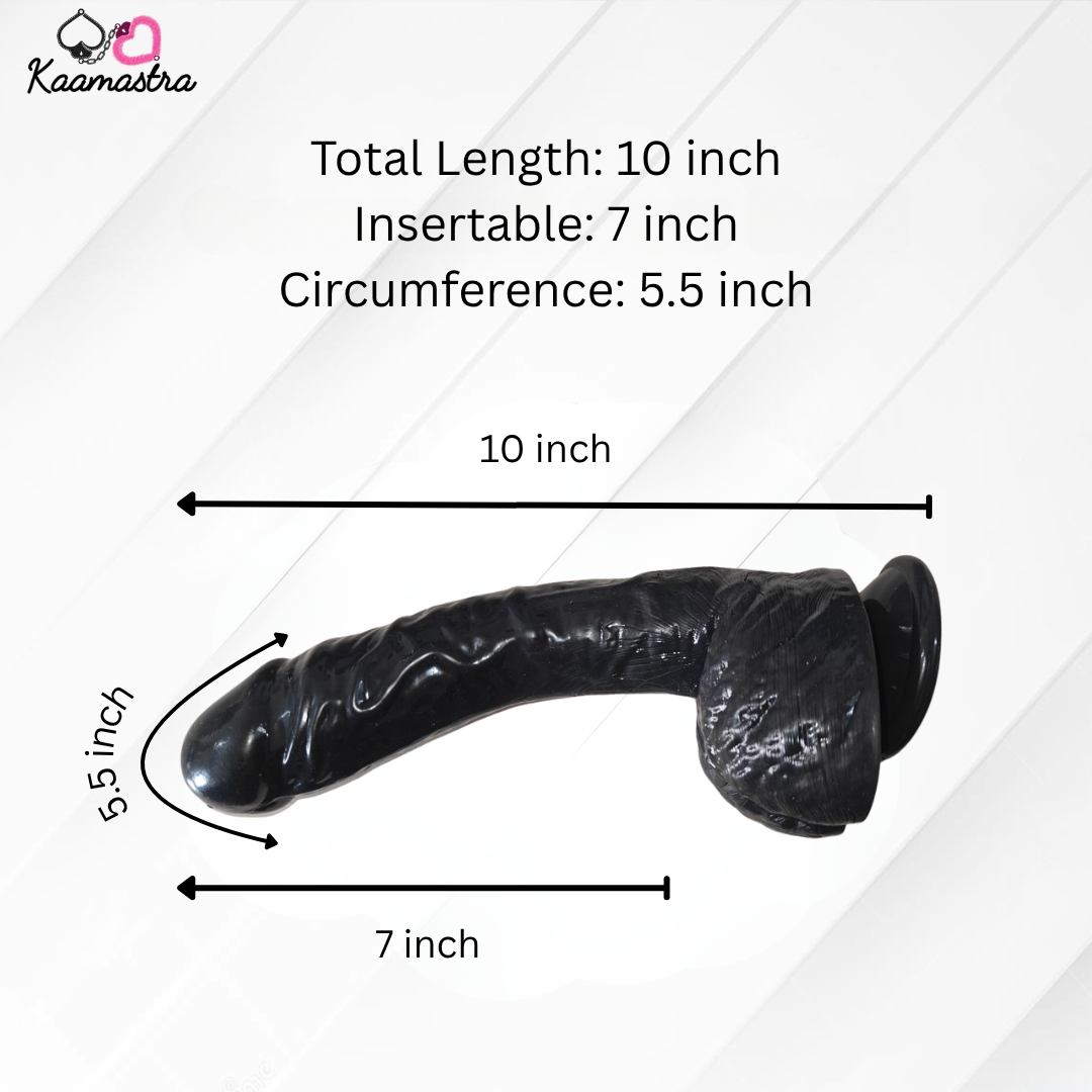 Kaamastra's Black Realistic Dildo with Suction Cup