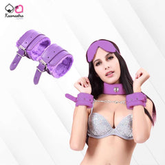 Kaamastra Leather And Fur Purple Cuffs