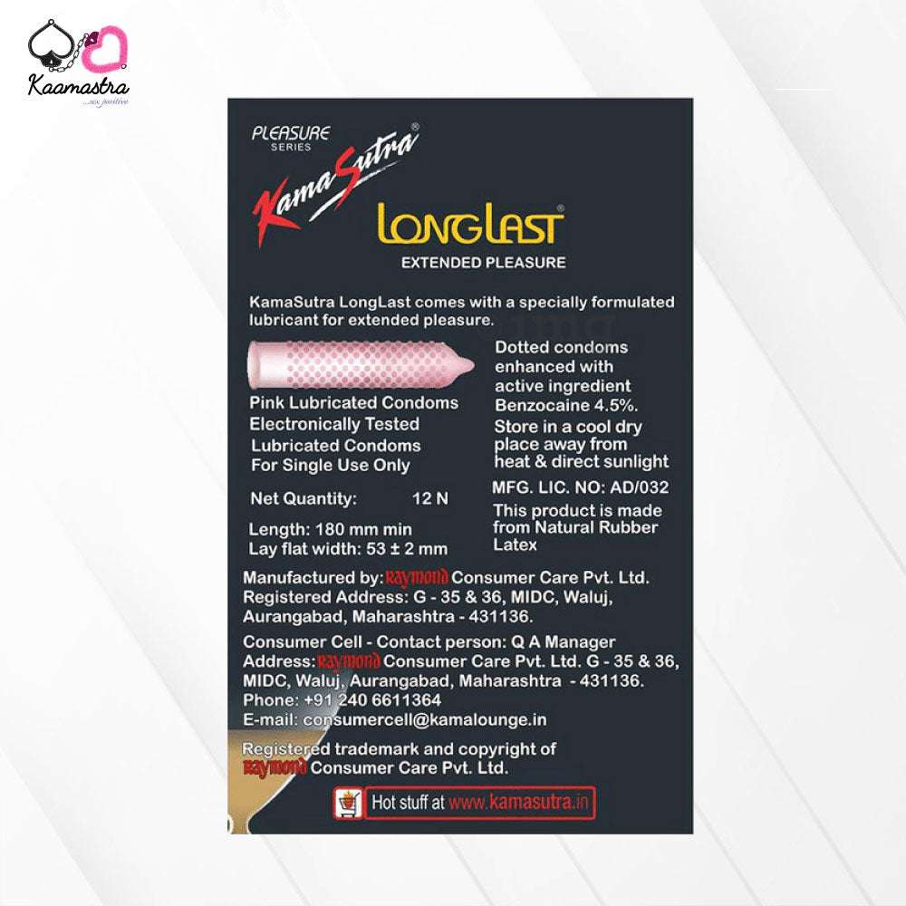 Kamasutra Longlast Pack of 12 Condoms