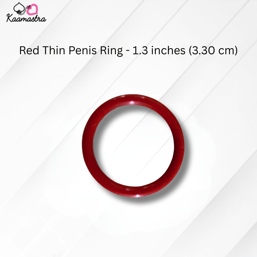 Kaamastra's Black & Red Penis Ring – 1.3, 1.5 & 2 Inches | Size Variants