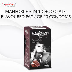ManForce 3 in 1 Chocolate Flavoured Pack of 20 Condoms