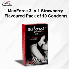 ManForce 3 in 1 Strawberry Flavoured Pack of 10 Condoms