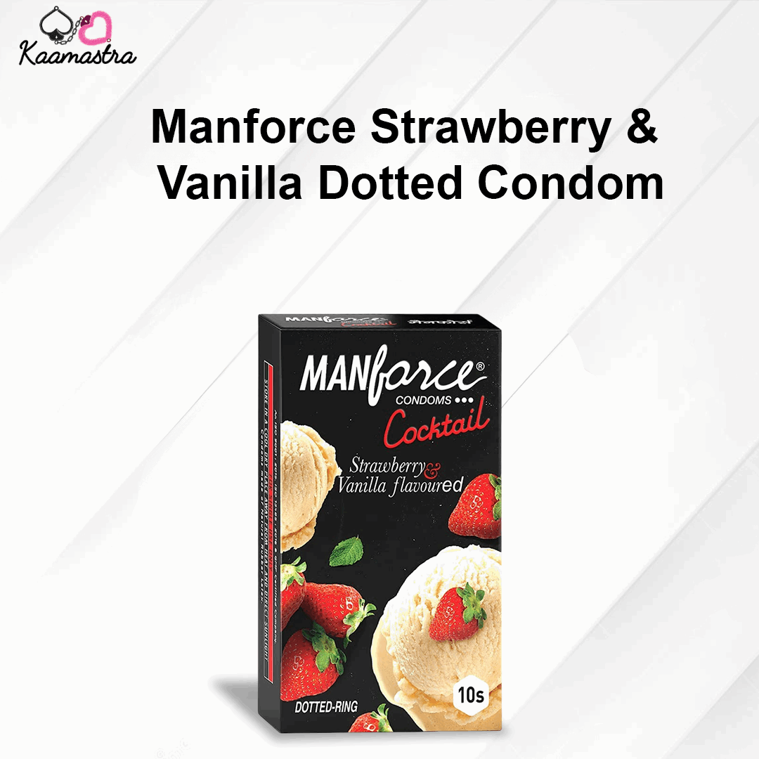 Manforce Strawberry And Vanilla Dotted-Ring Cocktail Condom
