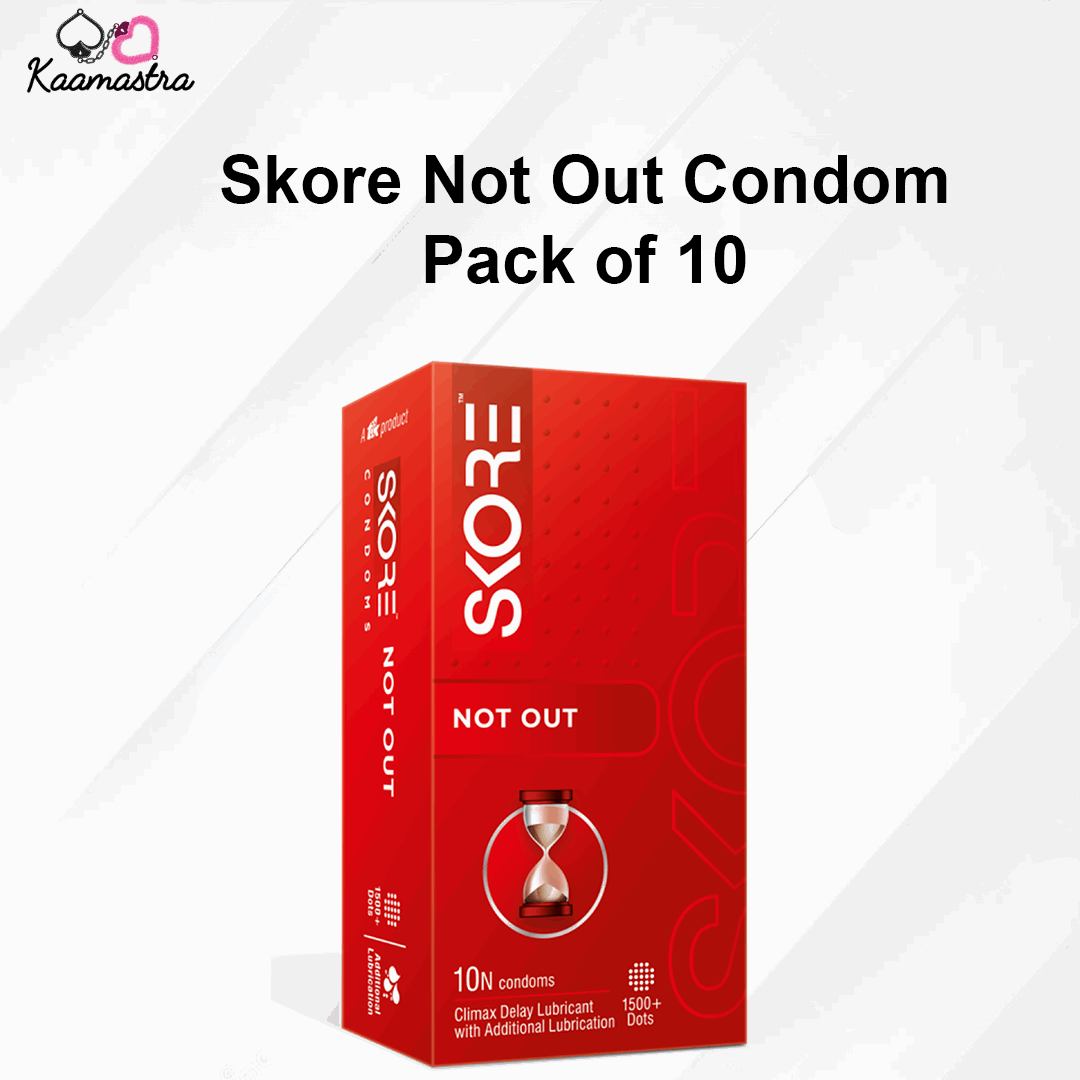 Red Skore Not Out condom pack on a white background