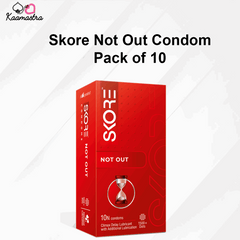 Red Skore Not Out condom pack on a white background