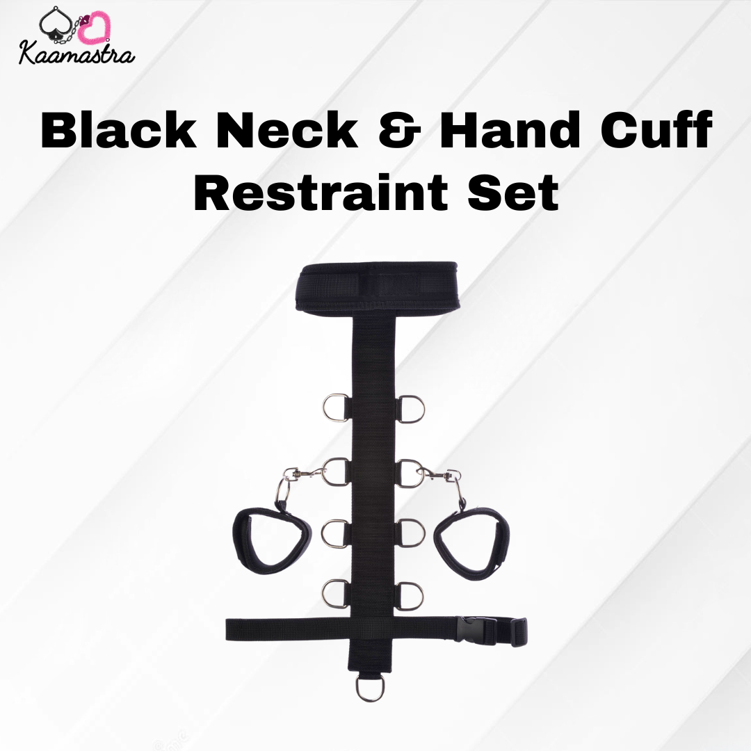 Kaamastra Black Neck & Hand Cuff Restraint Set