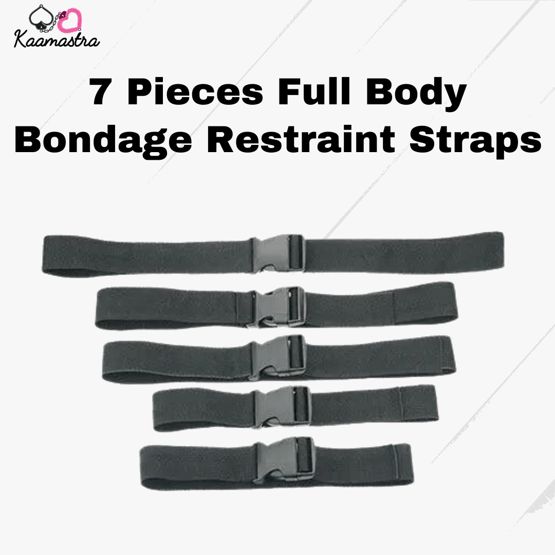 Kaamastra 7 Pieces Full Body Bondage Restraint Straps - Black
