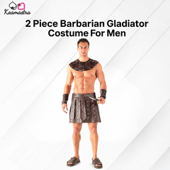 Kaamastra's 2-Piece Barbarian Gladiator Costume for Men - Free Size | Medieval Warrior Style