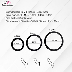 Kaamastra Black Silicone Tricyclic Penis Ring