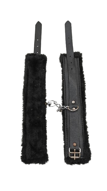 Kaamastra Black Handcuffs with Soft Fur Lining for Couples