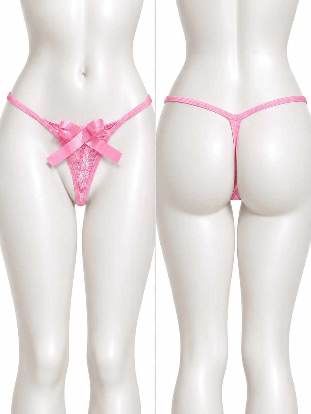 Kaamastra Ribbon Thong for Women - Pink