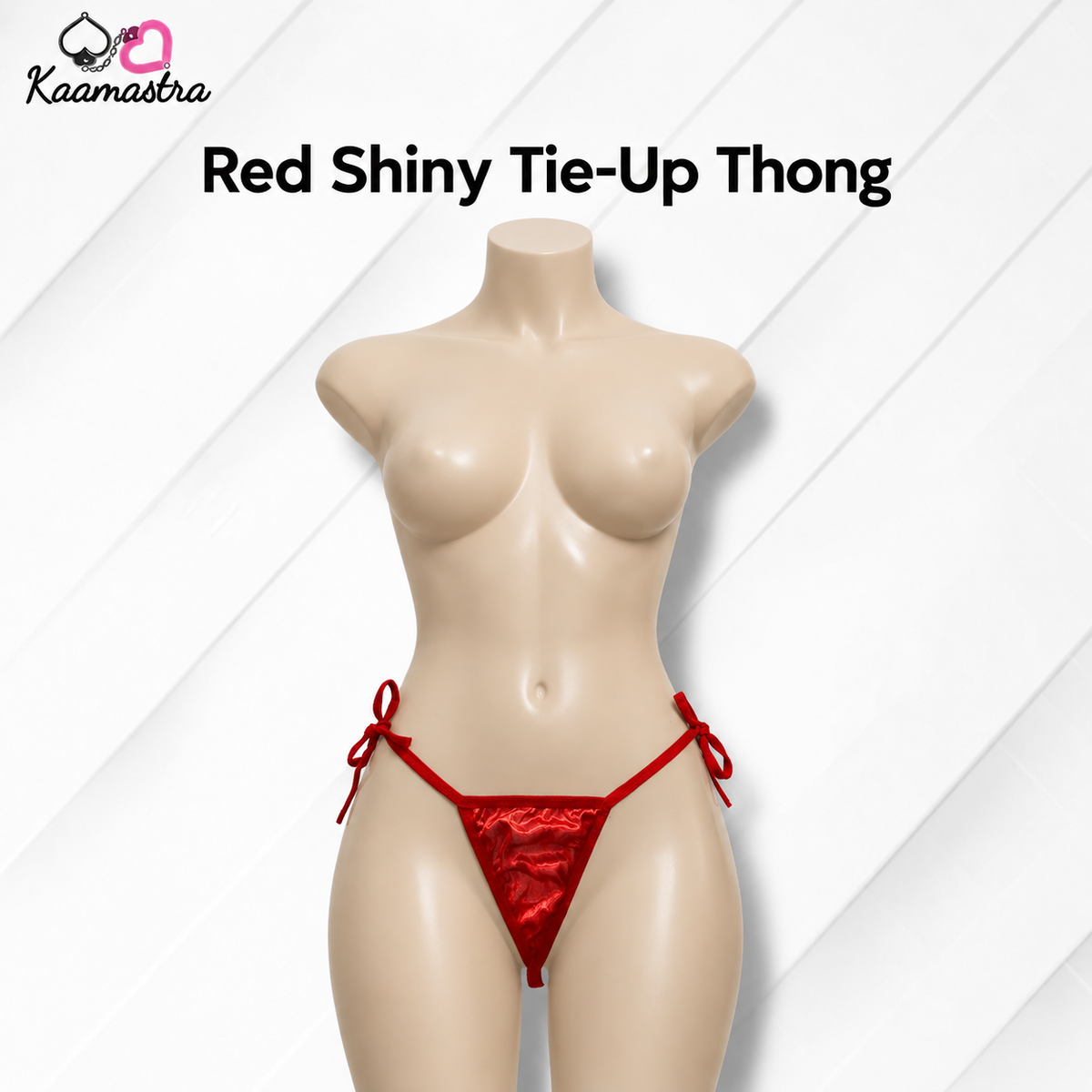 Kaamastra's Red Shiny Tie-Up Thong - Free Size | Strappy Design