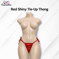 Kaamastra's Red Shiny Tie-Up Thong - Free Size | Strappy Design