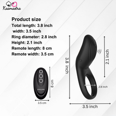 Erocome Vibrating Penis Ring with Remote on Kaamastra - Black