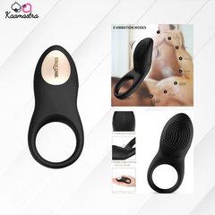 Erocome Vibrating Penis Ring with Remote on Kaamastra - Black