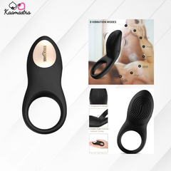 Erocome Vibrating Penis Ring with Bluetooth Remote on Kaamastra - Black