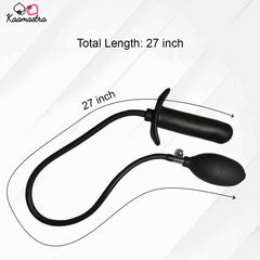 Black cord with a handle and balloon, labeled '27 inch' on a white background.