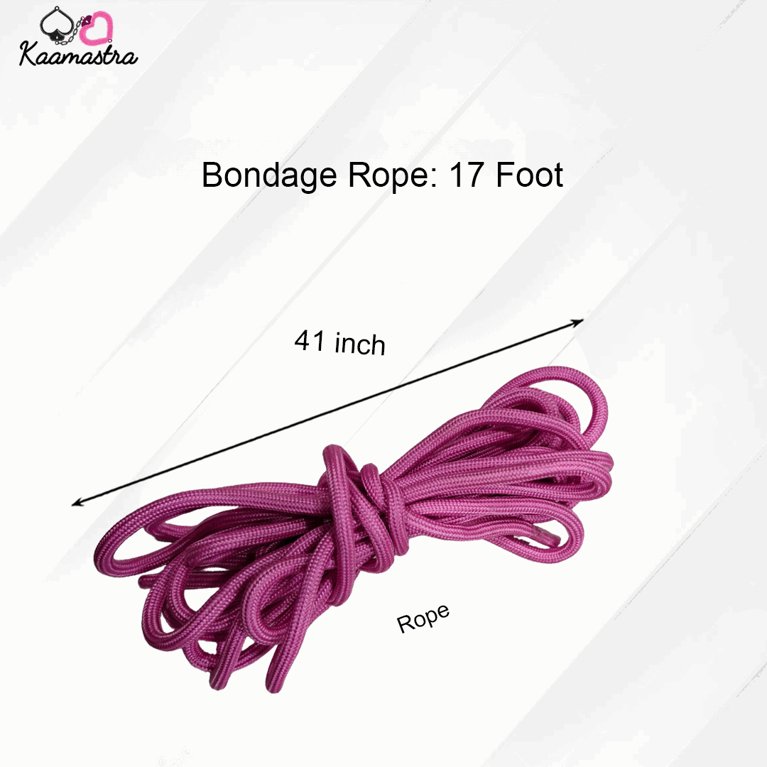 17-foot soft bondage rope for safe and versatile tying in BDSM scenarios