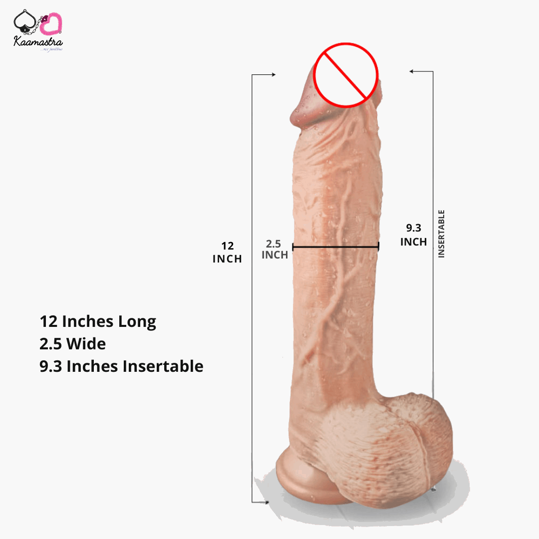 Realistic silicon suction dildo