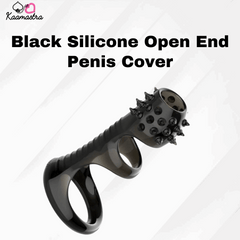 Kaamastra Black Silicone Open-End Penis Cover – Stretchable Pleasure