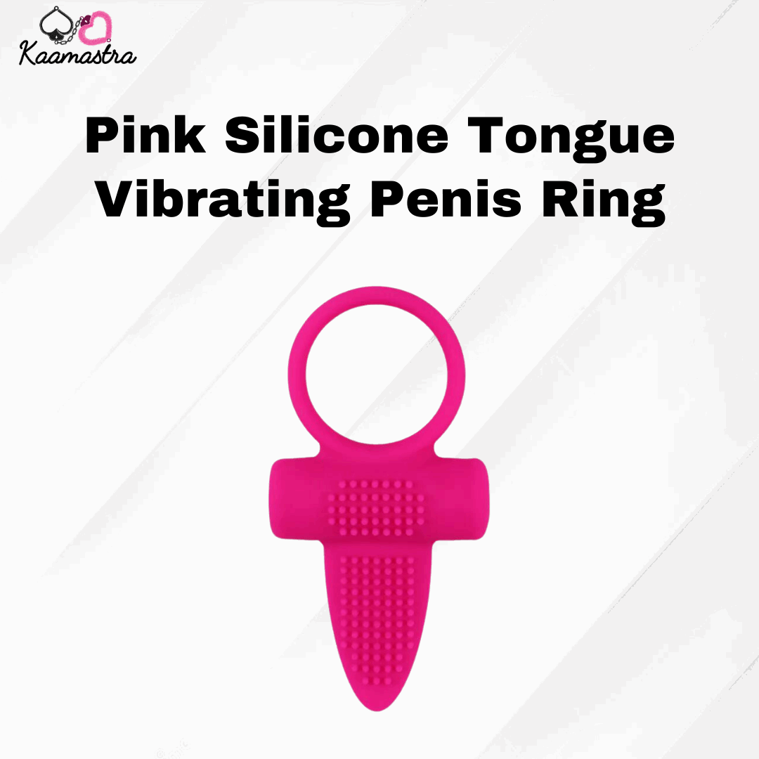 Kaamastra Pink Tongue Vibrating Penis Ring – Silicone Pleasure Toy