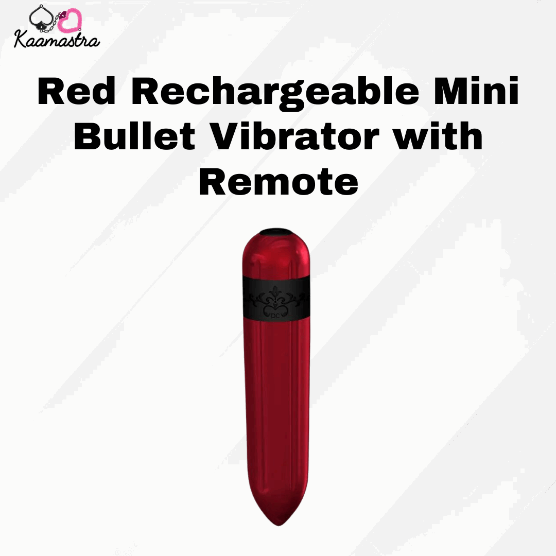 Red Rechargeable Mini Bullet Vibrator with Remote - Kaamastra