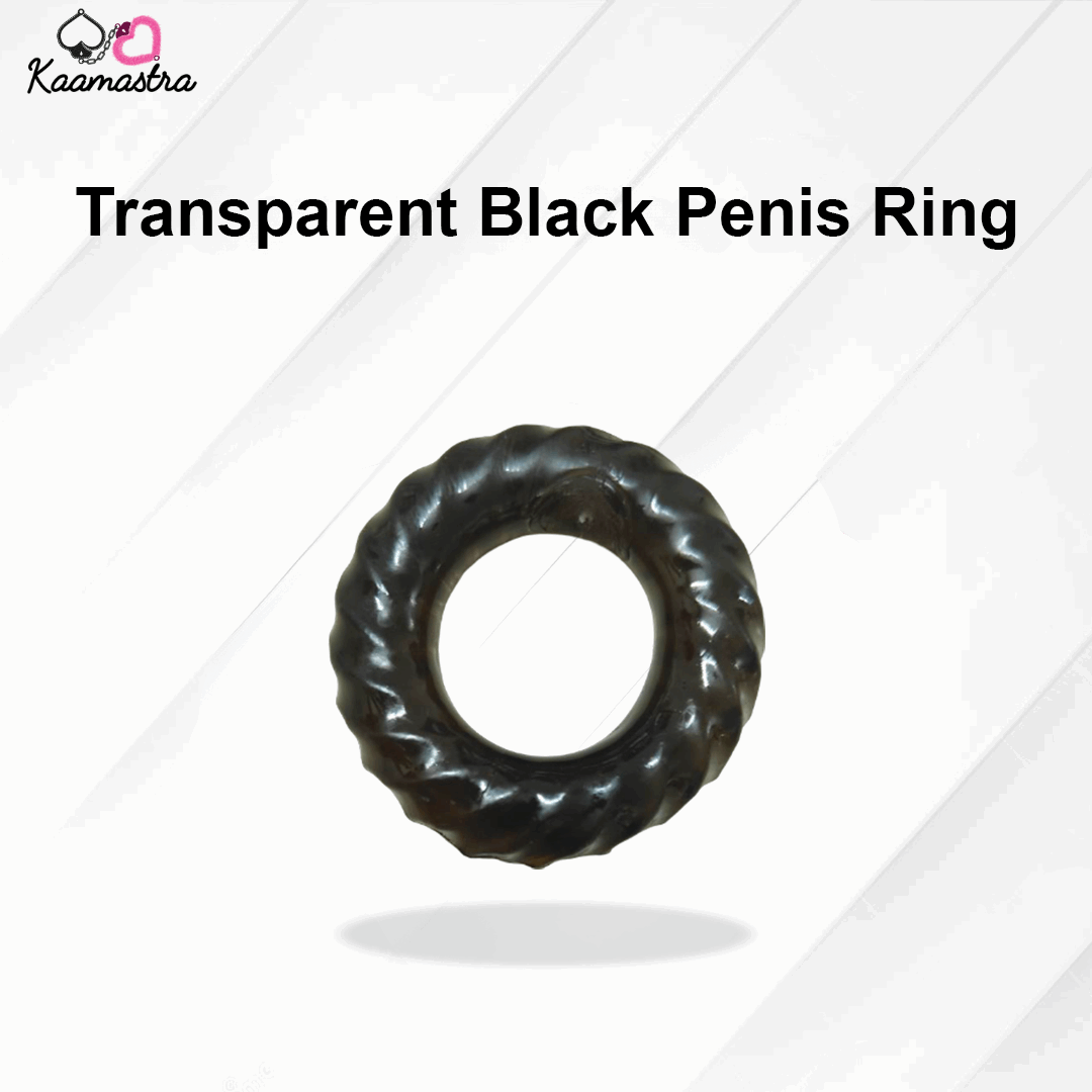 Kaamastra transparent black penis ring - 5-inch circumference pleasure enhancer