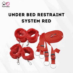 Red Under the Bed Restraint System by Kaamastra with wrist and ankle straps for discreet pleasure