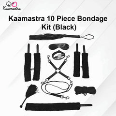 Kaamastra 10 Piece Bondage Kit with various black items on a white background