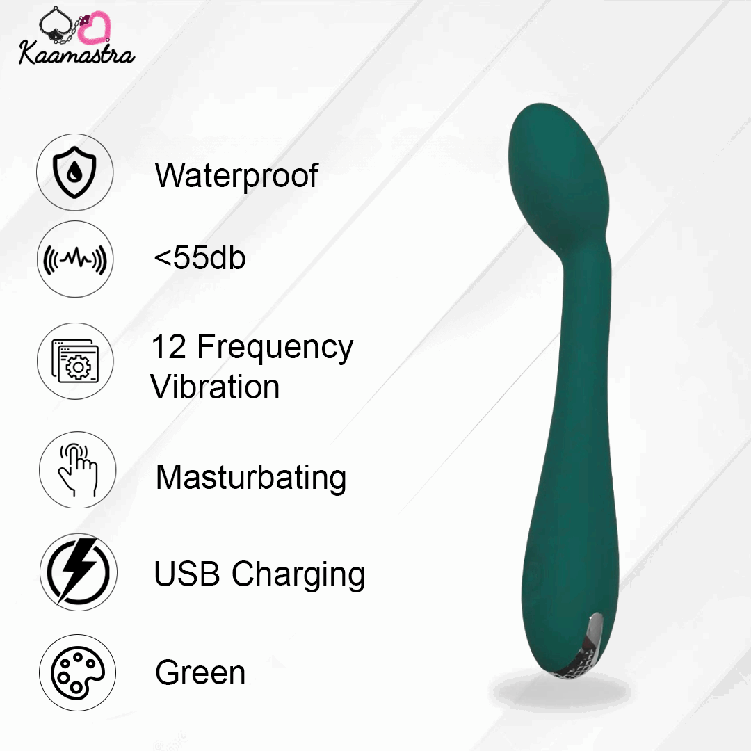 Kaamastra green massaging vibrator with 10 speed settings