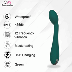 Kaamastra green massaging vibrator with 10 speed settings