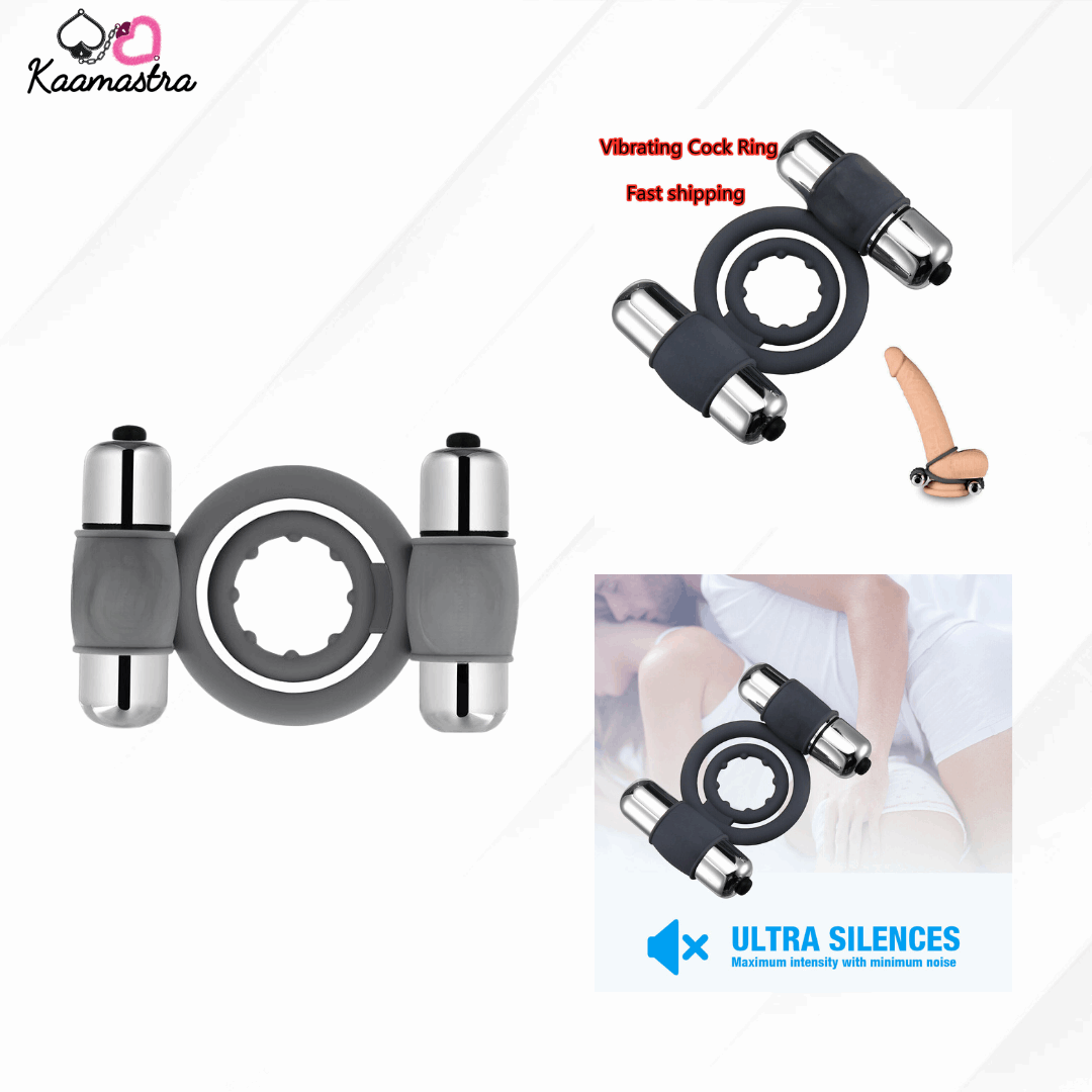 Ultra-quiet vibrating cock ring with powerful stimulation