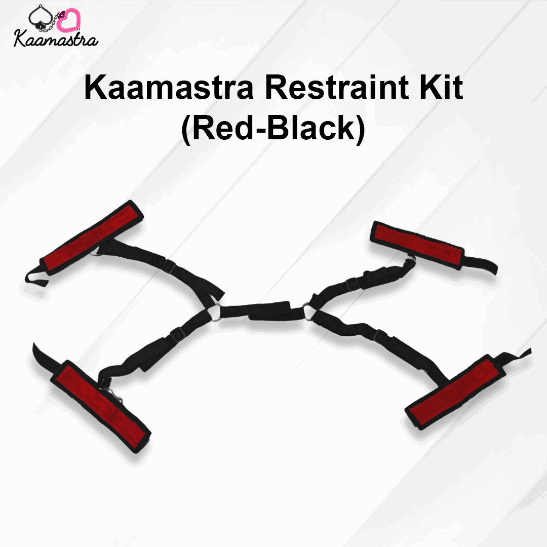 Kaamastra Restraint Kit with red and black straps on a white background