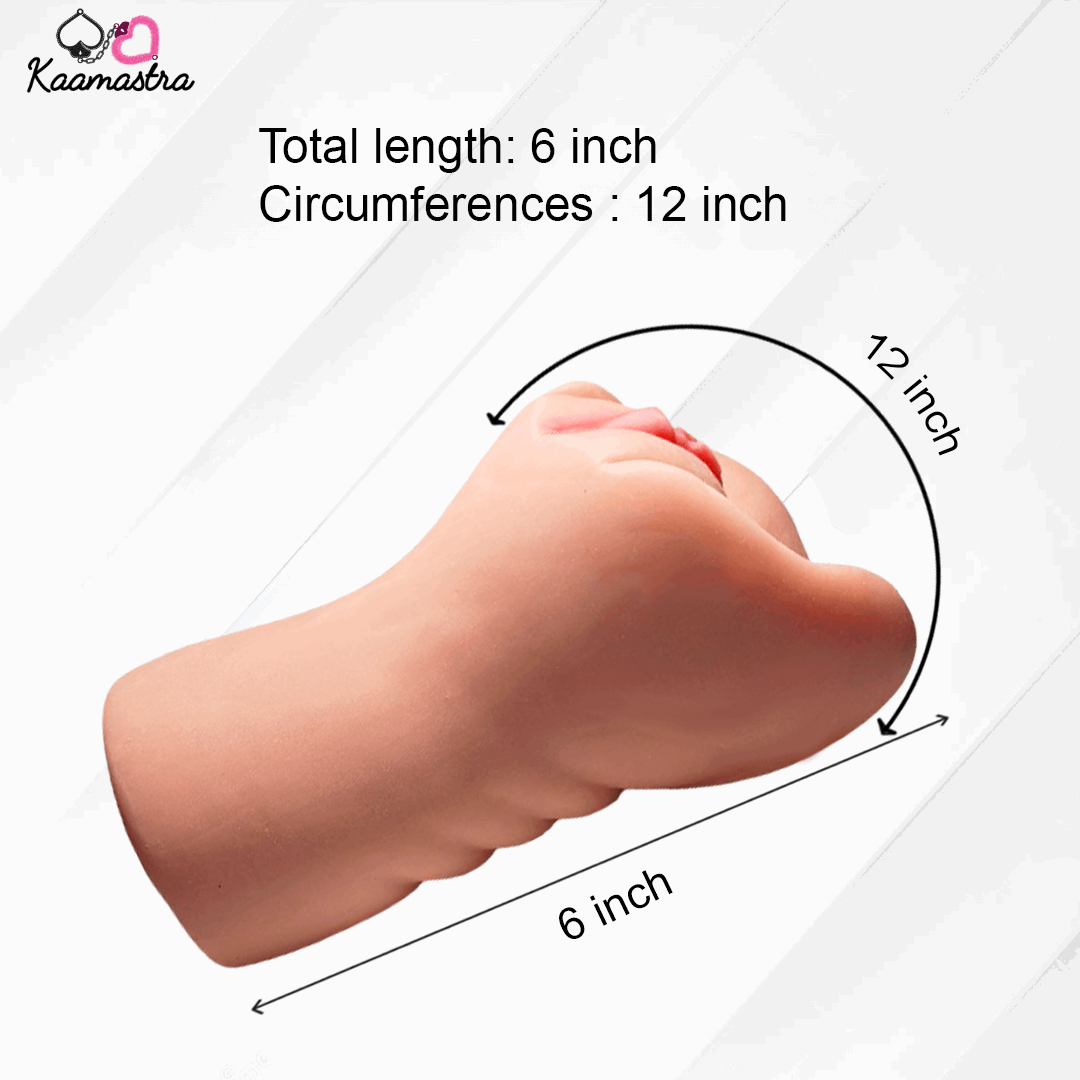 Measurement chart of a child's hand with dimensions labeled