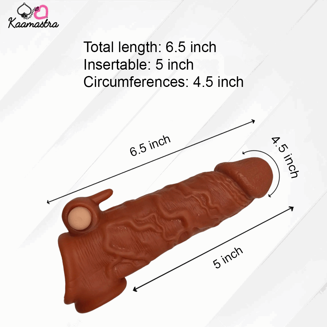 Kaamastra Silicone Brown Penis Sleeve and Extension