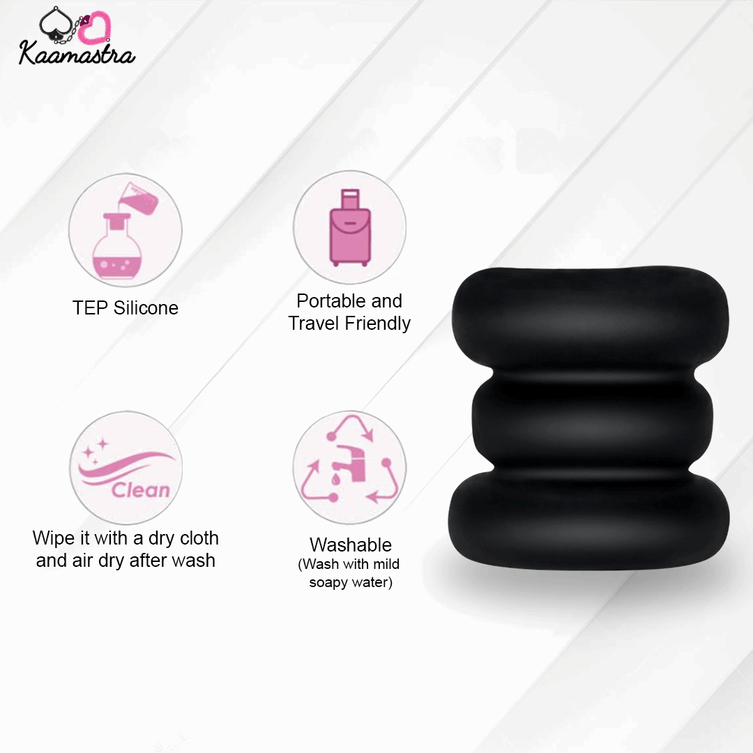 Kaamastra TEP silicone masturbation sleeve – portable, travel-friendly, and easy to clean