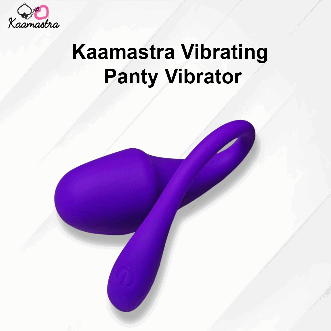 Purple 'Kaamastra Vibrating Panty Vibrator' on a white background